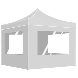 vidaXL Tente de r&eacute;ception pliable avec parois Aluminium 2x2 m Blanc