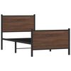 vidaXL Cadre de lit en m&eacute;tal sans matelas ch&ecirc;ne marron 100x200 cm