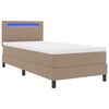 vidaXL Lit &agrave; ressorts avec matelas Cappuccino 100 x 200 cm Simili cuir
