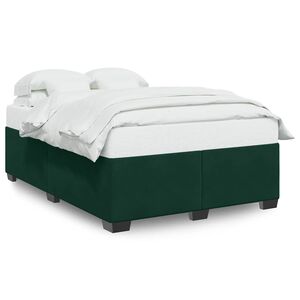 vidaXL Cadre de lit sans matelas vert fonc&eacute; 140x200 cm velours