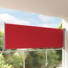 vidaXL Auvent lat&eacute;ral r&eacute;tractable de patio 120x300 cm Rouge