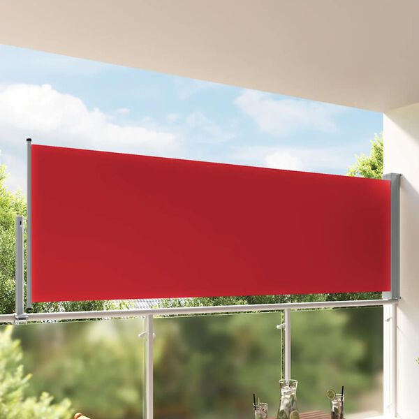 vidaXL Auvent lat&eacute;ral r&eacute;tractable de patio 120x300 cm Rouge