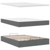 VidaXL Cadre de lit ottoman avec matelas gris fonc&eacute; 140x200 cm tissu