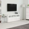 vidaXL Meuble TV Blanc brillant 120x30x50 cm Bois d'ingénierie