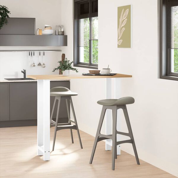 vidaXL Pieds de table de bar Blanc 2 pi&egrave;ces 50 x (110-111) cm Acier