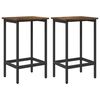 vidaXL Tabouret de bar 2 pc Ch&ecirc;ne fum&eacute; 40 x 32 x 74 cm