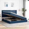vidaXL Lit avec rangement et matelas Bleu 200 x 200 cm Polyester