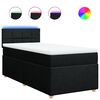 vidaXL Sommier &agrave; lattes de lit et matelas Noir 80x200 cm Tissu
