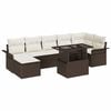 vidaXL Ensemble de canap&eacute; de jardin 8 pc Marron Poly rotin