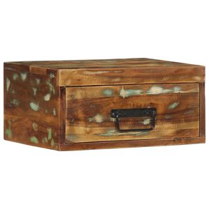 vidaXL Table de chevet murale bois massif de r&eacute;cup&eacute;ration