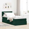 vidaXL Lit ottoman avec matelas et LED Vert fonc&eacute; 90x200cm velours