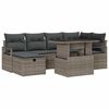 vidaXL Ensemble de canap&eacute; de jardin 7 pc Gris polyrotin