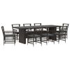 vidaXL Ensemble de repas ext&eacute;rieur 9 pc Noir polyrotin