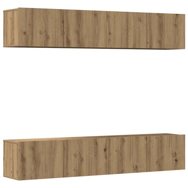 vidaXL Meubles TV muraux 4 pcs ch&ecirc;ne artisanal bois d'ing&eacute;nierie