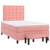 vidaXL Sommier &agrave; lattes de lit avec matelas Rose 120x200 cm Velours