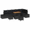 vidaXL Ensemble de canap&eacute; de jardin 9 pc Noir polyrotin