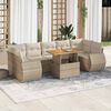 vidaXL Salon de jardin avec coussins 8 pcs beige r&eacute;sine tress&eacute;e