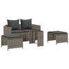 vidaXL Salon de jardin 5 pcs avec coussins empilable gris polyrotin
