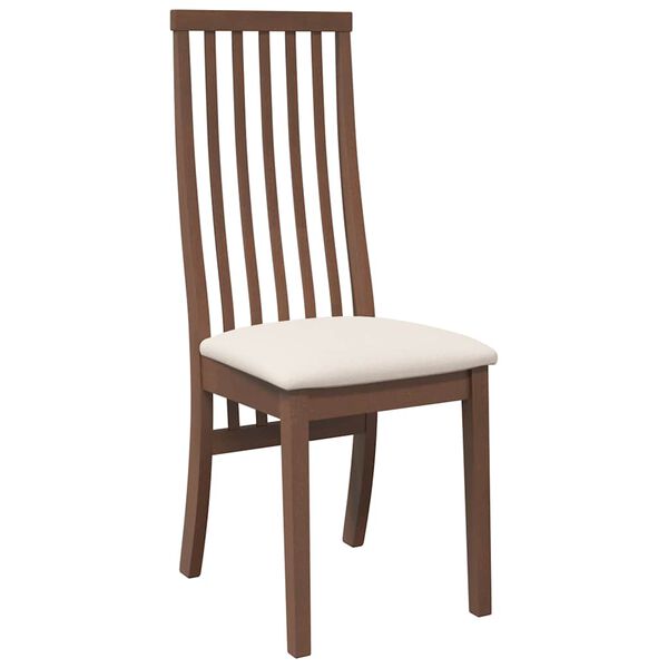 vidaXL Chaises à manger coussins 2 pcs marron bois massif caoutchouc