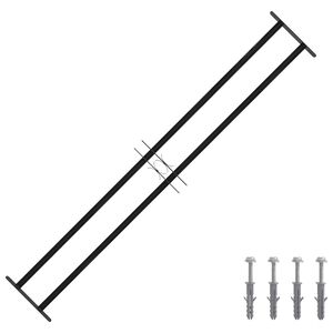 vidaXL Grille de Fen&ecirc;tre Noir 176 x 30 cm Acier enduit de poudre