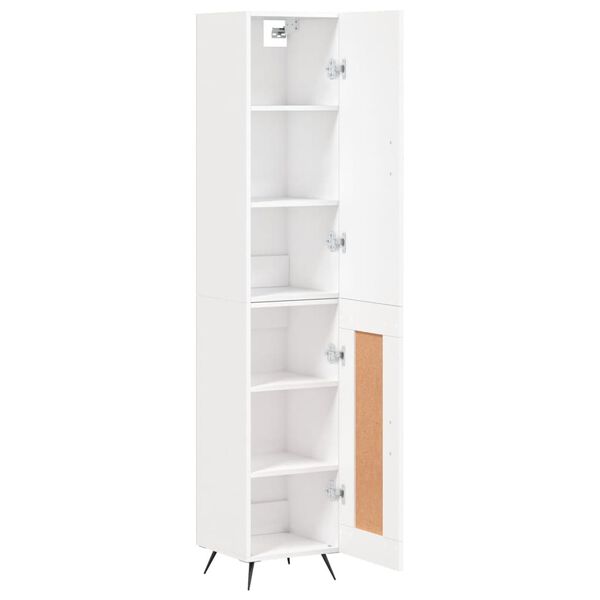 vidaXL Buffet haut Blanc 34,5x34x180 cm Bois d'ingénierie