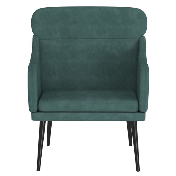 vidaXL Fauteuil Vert foncé 63x76x80 cm Velours