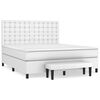 vidaXL Sommier &agrave; lattes de lit avec matelas Blanc 180x200cm Similicuir