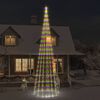 vidaXL Sapin de No&euml;l sur m&acirc;t de drapeau 1134 LED Color&eacute;es 800 cm