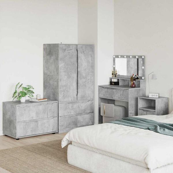vidaXL Armoire de rangement Gris b&eacute;ton 80 x 48 x 57 cm