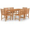 vidaXL Ensemble de salle &agrave; manger de jardin 7 pi&egrave;ces 160 x 80 cm en bois de teck massif