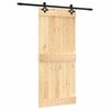 vidaXL Porte coulissante et kit de quincaillerie 90x210 cm pin massif