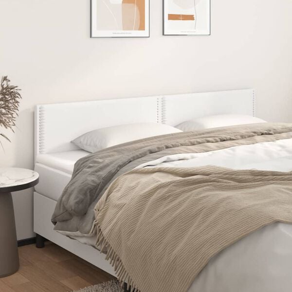 vidaXL T&ecirc;tes de lit Blanc 200x5x78/88 cm Similicuir