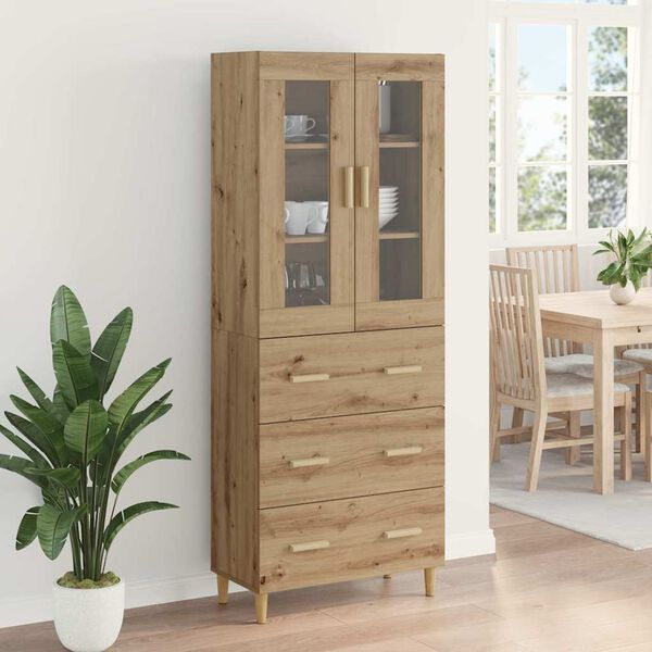 vidaXL Haut Armoire avec tiroir Ch&ecirc;ne artisanal 69,5 x 34 x 180 cm