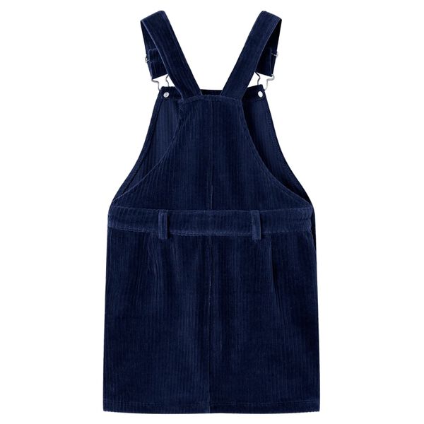 Robe salopette pour enfants velours côtelé bleu marine 104