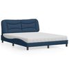 vidaXL Lit avec matelas Hvar bleu 160x200 cm tissu
