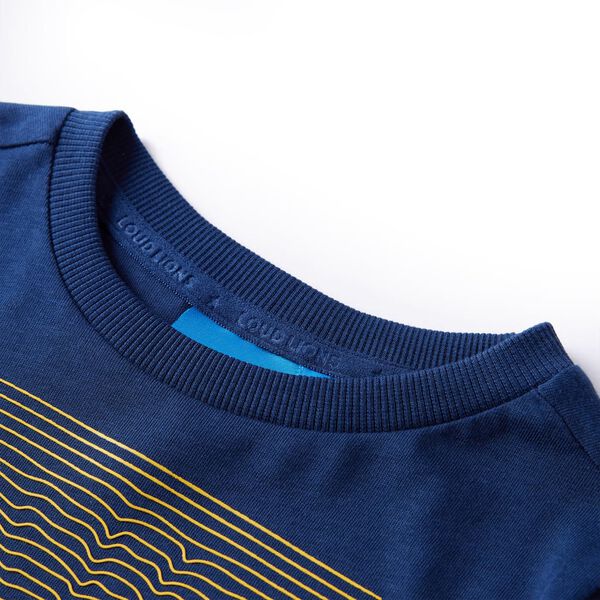 T-shirt enfants manches longues bleu marine 140