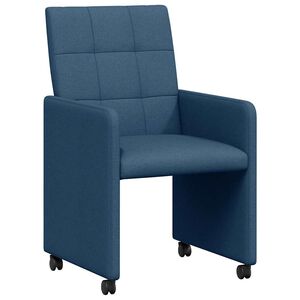 vidaXL Chaises de Salle &agrave; Manger avec Roues 2 pcs Bleu 58 x 65 x 94 cm