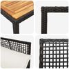 vidaXL Ensemble de salle &agrave; manger pour jardin 5 pcs Noir polyrotin