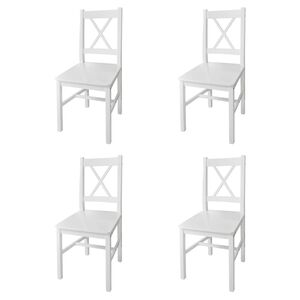 vidaXL Chaises à manger lot de 4 blanc bois de pin