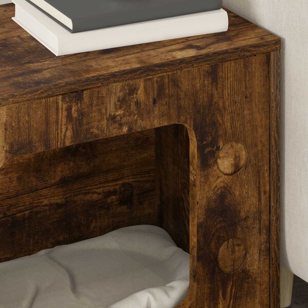 vidaXL Maison pour chat Ch&ecirc;ne fum&eacute; 51 x 30 x 52 cm Bois d'ing&eacute;nierie