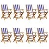 vidaXL Chaises de jardin pliantes lot de 8 tissu et bois massif