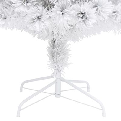 vidaXL Arbre de Noël artificiel pré-éclairé blanc 180 cm fibre optique
