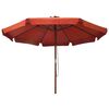 vidaXL Parasol d'ext&eacute;rieur avec m&acirc;t en bois 330 cm Terre cuite