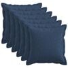 vidaXL Housse de coussin 6 pcs HOUTEN Bleu 45 x 45 cm Lin synth&eacute;tique