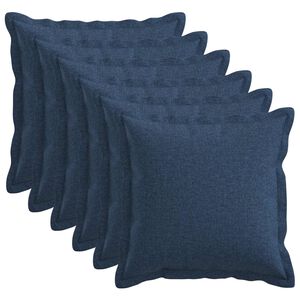 vidaXL Housse de coussin 6 pcs HOUTEN Bleu 45 x 45 cm Lin synth&eacute;tique