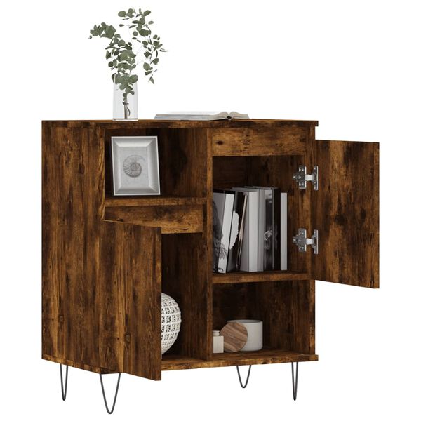 vidaXL Buffet Ch&ecirc;ne fum&eacute; 60x35x70 cm Bois d'ing&eacute;nierie