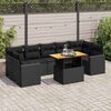 vidaXL Salon de jardin 8 pcs avec coussins noir r&eacute;sine tress&eacute;e