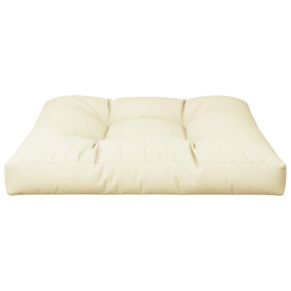 vidaXL Coussin de palette cr&egrave;me 80x80x12 cm tissu