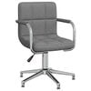 vidaXL Chaise pivotante de salle &agrave; manger Gris clair Tissu