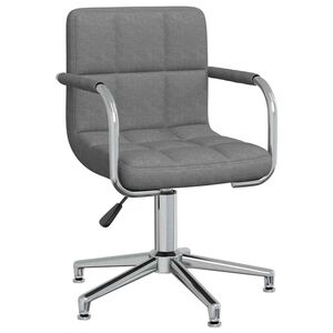 vidaXL Chaise pivotante de salle &agrave; manger Gris clair Tissu